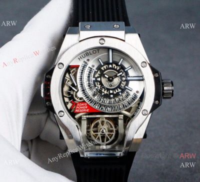 Swiss Quality Hublot Tourbillon Skeleton MP-09 Tourbillon Bi-Axis Silver Watches